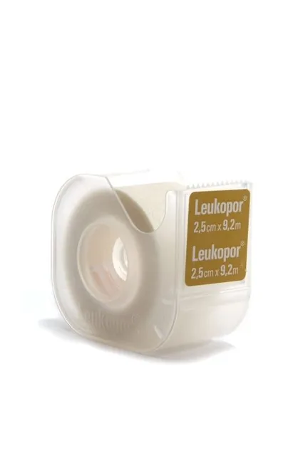 Leukopor dispenser inclusief rol à 2,5 cm x 9,2 meter